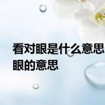 看对眼是什么意思 看对眼的意思