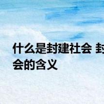 什么是封建社会 封建社会的含义