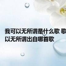 我可以无所谓是什么歌 歌词我可以无所谓出自哪首歌