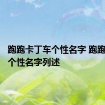 跑跑卡丁车个性名字 跑跑卡丁车个性名字列述