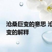沧桑巨变的意思 沧桑巨变的解释