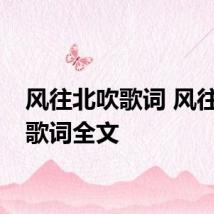 风往北吹歌词 风往北吹歌词全文
