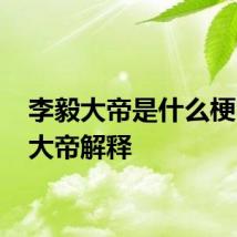 李毅大帝是什么梗 李毅大帝解释