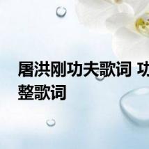 屠洪刚功夫歌词 功夫完整歌词