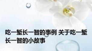 吃一堑长一智的事例 关于吃一堑长一智的小故事