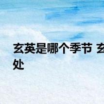 玄英是哪个季节 玄英出处