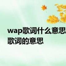 wap歌词什么意思 wap歌词的意思