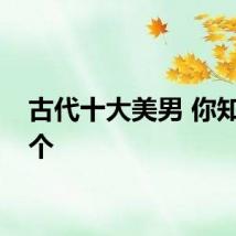 古代十大美男 你知道几个