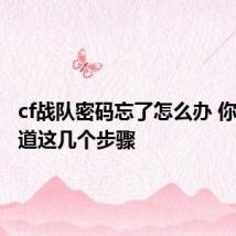 cf战队密码忘了怎么办 你可得知道这几个步骤