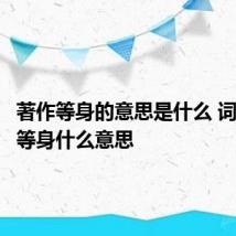 著作等身的意思是什么 词语著作等身什么意思