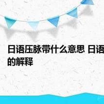 日语压脉带什么意思 日语压脉带的解释