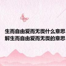 生而自由爱而无畏什么意思 怎么理解生而自由爱而无畏的意思