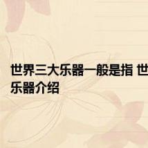 世界三大乐器一般是指 世界三大乐器介绍