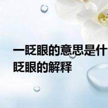 一眨眼的意思是什么 一眨眼的解释