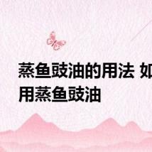 蒸鱼豉油的用法 如何使用蒸鱼豉油