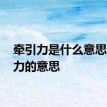 牵引力是什么意思 牵引力的意思
