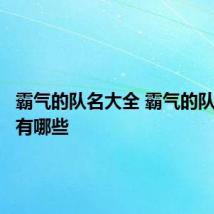 霸气的队名大全 霸气的队名大全有哪些