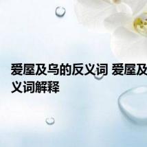 爱屋及乌的反义词 爱屋及乌的反义词解释