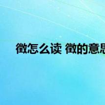徴怎么读 徴的意思