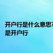 开户行是什么意思? 什么是开户行