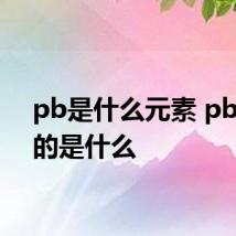 pb是什么元素 pb代表的是什么