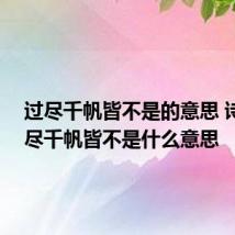 过尽千帆皆不是的意思 诗句 过尽千帆皆不是什么意思