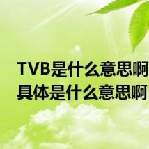 TVB是什么意思啊 TVB具体是什么意思啊