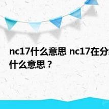 nc17什么意思 nc17在分级中是什么意思?
