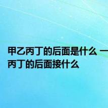 甲乙丙丁的后面是什么 一般甲乙丙丁的后面接什么