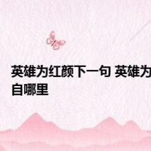 英雄为红颜下一句 英雄为红颜出自哪里