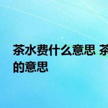 茶水费什么意思 茶水费的意思