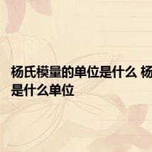 杨氏模量的单位是什么 杨氏模量是什么单位