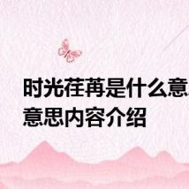 时光荏苒是什么意思啊 意思内容介绍
