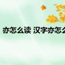 亦怎么读 汉字亦怎么读