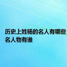历史上姓杨的名人有哪些 杨姓著名人物有谁