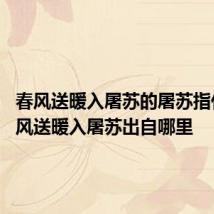 春风送暖入屠苏的屠苏指什么 春风送暖入屠苏出自哪里