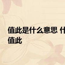 值此是什么意思 什么是值此