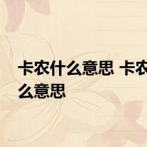 卡农什么意思 卡农是什么意思