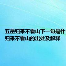 五岳归来不看山下一句是什么 五岳归来不看山的出处及解释
