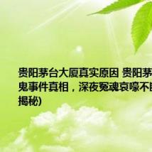 贵阳茅台大厦真实原因 贵阳茅台大厦闹鬼事件真相,深夜冤魂哀嚎不断?(谣言揭秘)