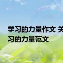 学习的力量作文 关于学习的力量范文