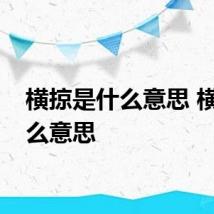 横掠是什么意思 横掠什么意思