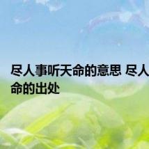 尽人事听天命的意思 尽人事听天命的出处