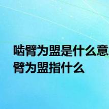 啮臂为盟是什么意思 啮臂为盟指什么