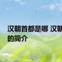 汉朝首都是哪 汉朝首都的简介