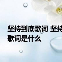 坚持到底歌词 坚持到底歌词是什么