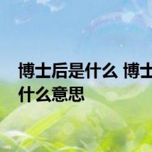 博士后是什么 博士后是什么意思