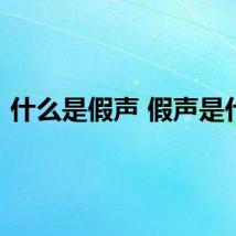 什么是假声 假声是什么