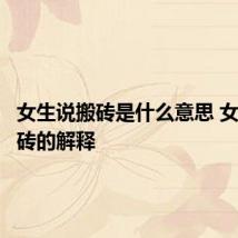 女生说搬砖是什么意思 女生说搬砖的解释