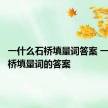 一什么石桥填量词答案 一什么石桥填量词的答案